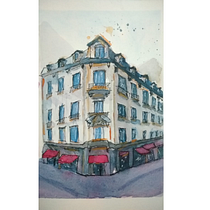 Meu projeto do curso: Desenho arquitetônico com aquarela e tinta. Sketching, Drawing, Watercolor Painting, Architectural Illustration, Sketchbook & Ink Illustration project by Ademir Carlos Parussolo Junior - 12.25.2021