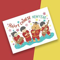Happy Chinese New Year Greeting Card. Design, Traditional illustration, Br, ing, Identit, Editorial Design, Graphic Design, and Digital Illustration project by windbell.st - 01.07.2022