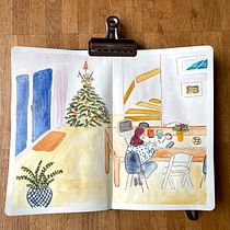 Mein Kursprojekt: Das Skizzenbuch als Erkundungsreise: Finde deinen Zeichenstil. Traditional illustration, Sketching, Creativit, Drawing, Watercolor Painting, Sketchbook, and Gouache Painting project by Maria Haas - 12.29.2021
