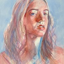 My project in Artistic Portrait with Watercolors course. Fine Arts, Painting, Watercolor Painting, and Portrait Drawing project by Christine Beard - 12.29.2021