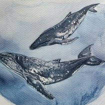 My project in Naturalist Illustration Techniques: Whales in Watercolor course. Un progetto di Illustrazione tradizionale, Design di poster , Illustrazione digitale e Manga di Nina Gotua - 30.12.2021