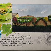 My project in Watercolor Travel Journal course. Traditional illustration, Watercolor Painting, Architectural Illustration, and Sketchbook project by Katerina Klikova - 12.30.2021