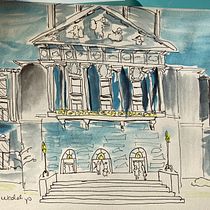 City Hall . Un projet de Esquisse , Dessin, Aquarelle, Illustration architecturale , et Carnet de croquis de Lynn Lampky - 29.11.2021