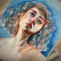 My project in Artistic Portrait with Watercolors course. Fine Arts, Painting, Watercolor Painting, and Portrait Drawing project by Sarah Altrock - 12.31.2021