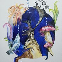 Mi Proyecto del curso: Técnicas de acuarela para ilustraciones de ensueño. Projekt z dziedziny Trad, c, jna ilustracja,  R, sunek, Malowanie akwarelą, Ilustracja w i dawnicza użytkownika Flor Ampudia - 31.12.2021