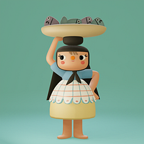 My project in Kawaii Character Creation in 3D with Blender  course. Un proyecto de Ilustración tradicional, Diseño de personajes, Ilustración digital, Modelado 3D y Manga de Nádia Cardoso - 29.12.2021
