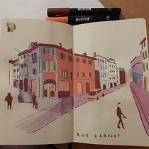 Mi Proyecto del curso: Urban sketching contemporáneo con técnicas mixtas Ein Projekt aus dem Bereich Traditionelle Illustration, Malerei, Architektonische Illustration und Illustration mit Tinte von pvignoud - 31.12.2021