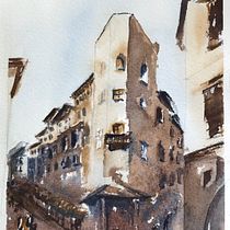 Mein Kursprojekt: Architektonische Darstellung mit Aquarell. Traditional illustration, Sketching, Drawing, Watercolor Painting, Architectural Illustration, and Sketchbook project by Bernadette Josephine - 01.01.2022