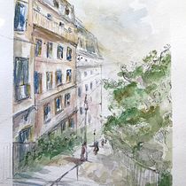 Mein Kursprojekt: Architektonische Zeichnung mit Aquarell und Tinte. Sketching, Drawing, Watercolor Painting, Architectural Illustration, Sketchbook & Ink Illustration project by Bernadette Josephine - 01.01.2022