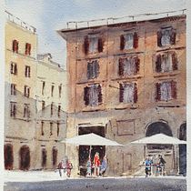 Mon projet du cours : Techniques modernes pour des ​paysages urbains à l'aquarelle. Un progetto di Pittura e Pittura ad acquerello di blanchardalain91 - 01.01.2022