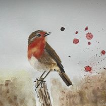 Mon projet du cours : Techniques artistiques d'aquarelle pour illustrer les oiseaux. Traditional illustration, Watercolor Painting, Realistic Drawing, and Naturalistic Illustration project by martinecach - 01.01.2022