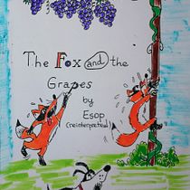 The fox and the grapes. Un progetto di Illustrazione tradizionale, Pittura ad acquerello, Stor, telling, Stor, board, Illustrazione infantile, Narrativa e Scrittura di narrativa fiction di Manolache Roxana Catalina - 30.12.2021