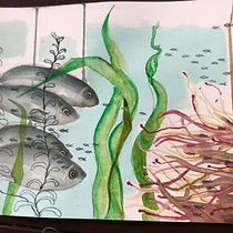 My project in Marine Universe Illustration in Watercolor course. Un projet de Illustration traditionnelle, Peinture, Aquarelle et Illustration naturaliste de Ewelina Zaborowska - 02.01.2022
