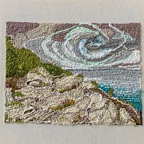 Mon projet du cours : Tissage, broderie et punch needle : création d'un tableau textile. Un proyecto de Diseño de complementos, Artesanía, Bordado, Decoración de interiores, Tejido, Punch needle, Telar y Diseño textil de Fabienne Dumai - 02.01.2022