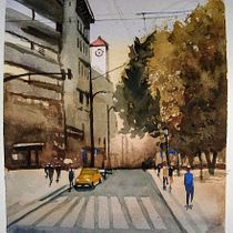 Il mio progetto del corso: Paesaggi urbani ad acquerello Ein Projekt aus dem Bereich Bildende Künste, Aquarellmalerei und Architektonische Illustration von giovanni cecioni - 02.01.2022