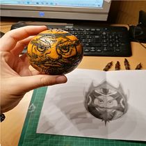 Mein Kursprojekt: Daruma orange. Tattoo Design project by Michel Coelho - 01.03.2022
