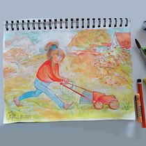 Mein Kursprojekt: Das Skizzenbuch als Erkundungsreise: Finde deinen Zeichenstil. Traditional illustration, Sketching, Creativit, Drawing, Watercolor Painting, Sketchbook, and Gouache Painting project by Elke Loeffler - 01.03.2022