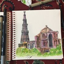 My project in Architectural Sketching with Watercolor and Ink course. Sketching, Drawing, Watercolor Painting, Architectural Illustration, Sketchbook & Ink Illustration project by Rohit Bhatia - 01.04.2022