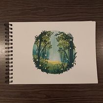 Mój projekt z kursu: Malowanie nastrojowych pejzaży techniką gwaszu. Traditional illustration, Painting, and Gouache Painting project by izska - 01.04.2022