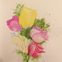 The roses Immani gave me Ein Projekt aus dem Bereich Traditionelle Illustration, Aquarellmalerei und Botanische Illustration von zahrazuhair_91 - 04.01.2022