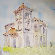 Mi Proyecto del curso: Dibujo arquitectónico con acuarela y tinta "La casa de la esquina". Sketching, Drawing, Watercolor Painting, Architectural Illustration, Sketchbook & Ink Illustration project by Verónica Vicente Ramos - 01.04.2022