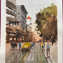 Mon projet du cours : Paysages urbains à l’aquarelle Ein Projekt aus dem Bereich Bildende Künste, Aquarellmalerei und Architektonische Illustration von mlauga64 - 04.01.2022