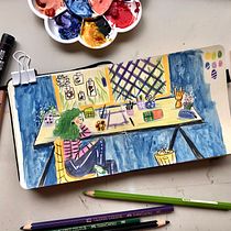 My project in Exploratory Sketchbook: Find Your Drawing Style course. Traditional illustration, Sketching, Creativit, Drawing, Watercolor Painting, Sketchbook, and Gouache Painting project by Juliane Ferreira - 01.05.2022