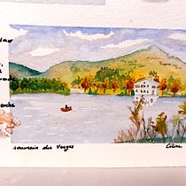 My project in Watercolor Travel Journal course. Projekt z dziedziny Trad, c, jna ilustracja, Malowanie akwarelą,  R, sunek architektoniczn i Sketchbook użytkownika celinelequeux - 04.01.2022