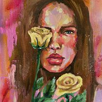 Mi Proyecto del curso: Retrato experimental: fusiona óleo, acrílico y pintura en spray . Fine Arts, Painting, Acr, lic Painting, and Oil Painting project by Sofía Pérez García - 01.05.2022