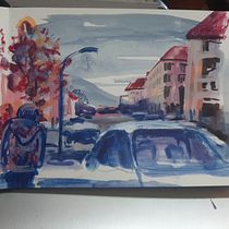 Mein Kursprojekt: Moderne Urban Sketching-Techniken in Mixed Media Ein Projekt aus dem Bereich Traditionelle Illustration, Malerei, Architektonische Illustration und Illustration mit Tinte von Kristin Kuchenbecker - 05.01.2022