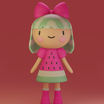 My project in Kawaii Character Creation in 3D with Blender  course Ein Projekt aus dem Bereich Traditionelle Illustration, Design von Figuren, Digitale Illustration, 3-D-Modellierung und Manga von Arini R - 06.01.2022