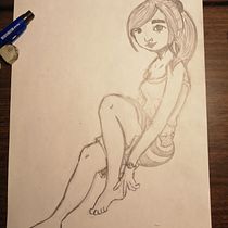 Mi Proyecto del curso: Ilustración de una pin-up con técnicas tradicionales. Traditional illustration, Fine Arts, Painting, Pencil Drawing, and Drawing project by Mario Rodrigo Romero - 01.09.2022