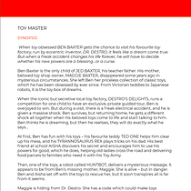 Toy Master - a sample synopsis. Writing, Narrative, Fiction Writing, Creative Writing, and Children's Literature project by Piers Torday - 08.02.2021