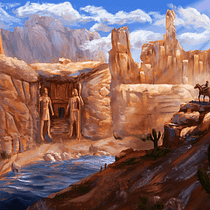 Saraki Ruins. Traditional illustration, Animation, Digital Illustration, and Digital Painting project by Adrián Rayón - 01.05.2022