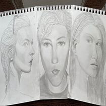 My project in Portrait Sketchbooking: Explore the Human Face course. Un progetto di Bozzetti, Disegno, Disegno di ritratti, Disegno artistico e Sketchbook di Galina - 07.01.2022