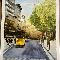 My project in Urban Landscapes in Watercolor course Ein Projekt aus dem Bereich Bildende Künste, Aquarellmalerei und Architektonische Illustration von marthaforks - 30.12.2021