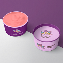 Marca da sorveteria Frozen Frog . Projekt z dziedziny  Manager art, st, czn, Br, ing i ident, fikacja wizualna, Projektowanie graficzne, Projektowanie opakowań, Projektowanie logot i pów użytkownika Rodrigo Riosd de Larrazábal - 04.10.2021