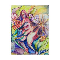 Mi Proyecto del curso: Composición floral con acrílico y bordado. Ilustração tradicional, Pintura, Bordado, Pintura Acrílica, e Design têxtil projeto de anaferart - 07.01.2022
