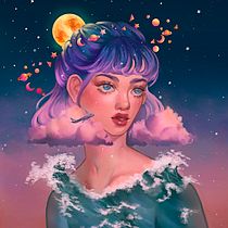 Meu projeto do curso: Retrato digital no Photoshop com um toque de fantasia. Traditional illustration, Drawing, Digital Illustration, Portrait Drawing, Digital Drawing, and Digital Painting project by glendalislep - 01.07.2022