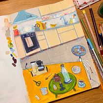 My project in Exploratory Sketchbook: Find Your Drawing Style course. Ilustração tradicional, Esboçado, Criatividade, Desenho, Pintura em aquarela, Sketchbook, e Pintura guache projeto de Anca L. - 17.01.2022