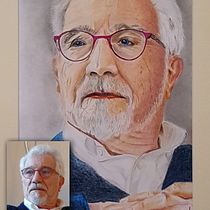 Mon projet du cours : Portrait réaliste aux crayons de couleur. Traditional illustration, Fine Arts, Pencil Drawing, Drawing, Portrait Drawing, Realistic Drawing, Artistic Drawing, and Colored Pencil Drawing project by Jean-Claude Bigaut - 01.11.2022