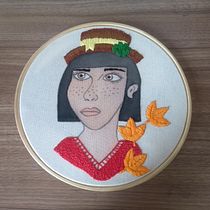 Meu projeto do curso: Criação de retratos bordados com aquarela. Un proyecto de Pintura, Pintura a la acuarela, Bordado y Diseño textil de fraga_andreia - 05.01.2021
