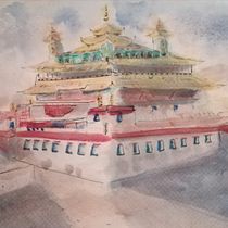 My project in Architectural Sketching with Watercolor and Ink course. Sketching, Drawing, Watercolor Painting, Architectural Illustration, Sketchbook & Ink Illustration project by lune_staar - 01.09.2022