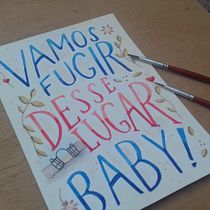 Vamos fugir - Gilberto Gil. Calligraph, and Watercolor Painting project by apaulafe - 01.08.2022