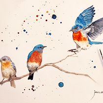 Mon projet du cours : Techniques artistiques d'aquarelle pour illustrer les oiseaux. Traditional illustration, Watercolor Painting, Realistic Drawing, and Naturalistic Illustration project by Jerom Musca - 01.09.2022