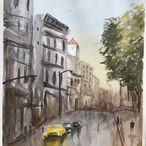 Mi Proyecto del curso: Paisajes urbanos en acuarela Ein Projekt aus dem Bereich Bildende Künste, Aquarellmalerei und Architektonische Illustration von valcarcel_b - 09.01.2022