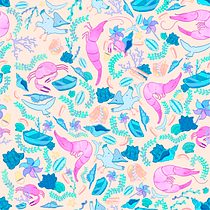 Bonne nuit Crevette - @armel_saintloup. Un progetto di Illustrazione tradizionale, Pattern design, Disegno, Illustrazione digitale e Illustrazione botanica di Armel Saint Loup - 09.01.2022