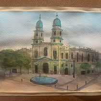 My project in Architectural Sketching with Watercolor and Ink course: Plaza San Francisco. Sketching, Drawing, Watercolor Painting, Architectural Illustration, Sketchbook & Ink Illustration project by Jorge Bonilla - 01.10.2022