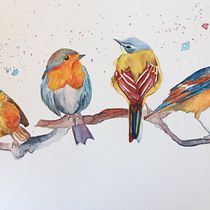 Meu projeto do curso: Técnicas expressivas de aquarela para ilustração de pássaros. Traditional illustration, Watercolor Painting, Realistic Drawing, and Naturalistic Illustration project by Silvia Madeira - 01.08.2022