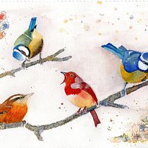 My project in Artistic Watercolor Techniques for Illustrating Birds course. Watercolor Painting project by dallister - 01.12.2022